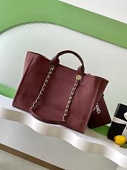 Chanel Deauville Shopping Tote Burgundy 38cm - 4