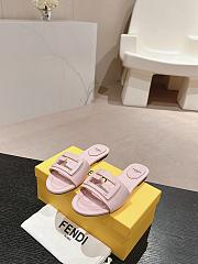 Fendi Baguette Pink Slides - 3