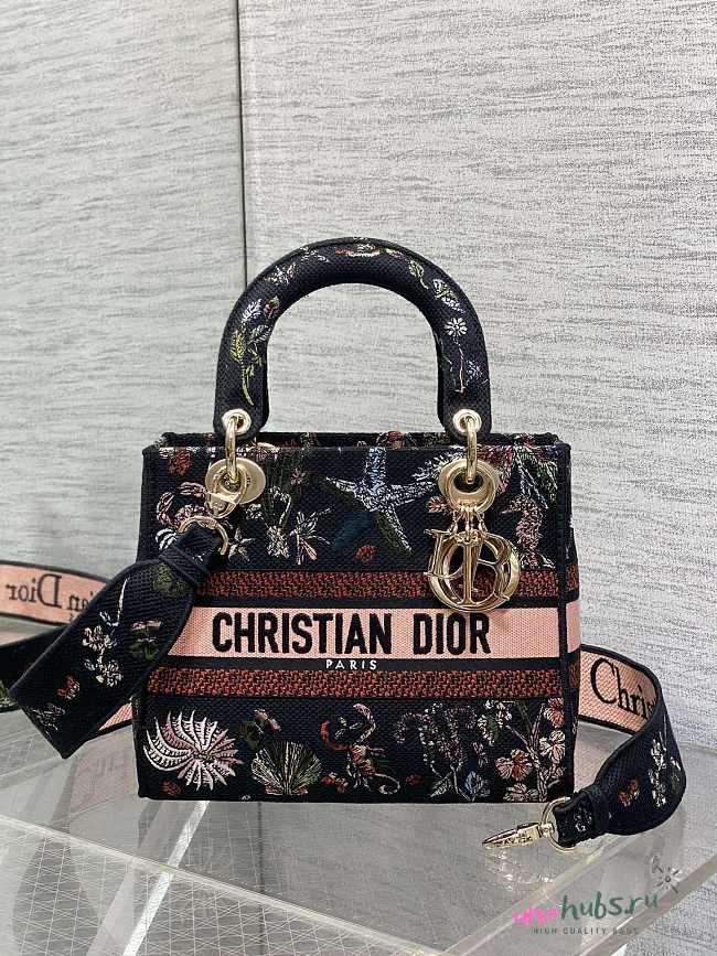 Dior Lady D-Lite canvas bag black 24x11x20cm - 1
