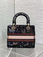 Dior Lady D-Lite canvas bag black 24x11x20cm - 5