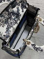 Dior Lady D-Lite Toile de Jouy blue flower 24x11x20cm - 4