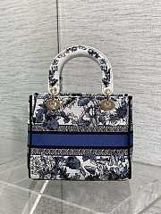 Dior Lady D-Lite Toile de Jouy blue flower 24x11x20cm - 3