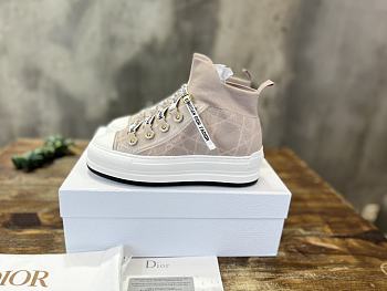Dior Knit Fabric Walk'n'Dior High Top Beige Sneakers