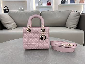Dior Small Lady Bag Pink Gold 20cm