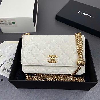 Chanel Woc White Caviar Heart 20x13x3.5cm