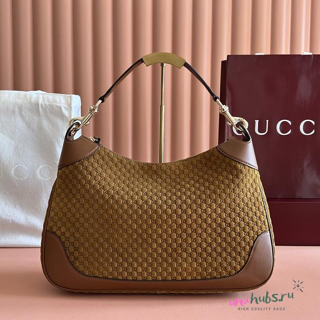 Gucci B medium shoulder bag brown suede 40x25x9cm - 1