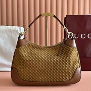 Gucci B medium shoulder bag brown suede 40x25x9cm - 4