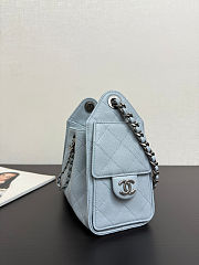 Chanel Mini 25 Handbag Blue Caviar Silver 22x20x12.5cm - 5