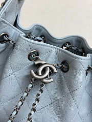 Chanel Mini 25 Handbag Blue Caviar Silver 22x20x12.5cm - 2