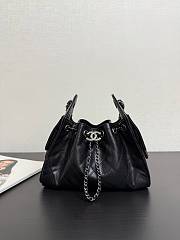 Chanel Mini 25 Handbag Black Caviar Silver 22x20x12.5cm - 1