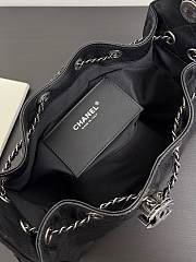 Chanel Mini 25 Handbag Black Caviar Silver 22x20x12.5cm - 5