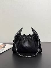 Chanel Mini 25 Handbag Black Caviar Silver 22x20x12.5cm - 4