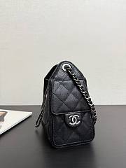 Chanel Mini 25 Handbag Black Caviar Silver 22x20x12.5cm - 3