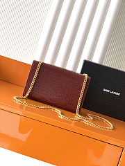 YSL Kate Bag Red Crocodile Gold 20x12x5cm - 5