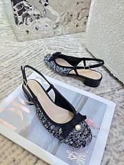 Dior Ballet Slingback Pump Black Tweed with White 3cm - 1
