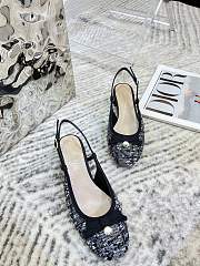 Dior Ballet Slingback Pump Black Tweed with White 3cm - 3