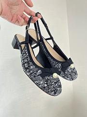 Dior Ballet Slingback Pump Black Tweed with White 3cm - 2