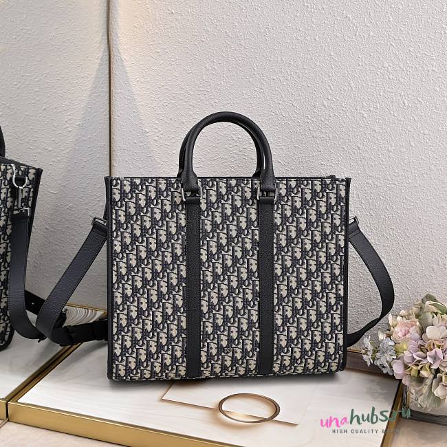 Dior East-West Tote Bag Beige and Black 40.5x35x12cm - 1