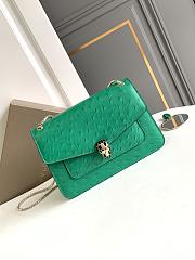 Bvlgari Serpenti Forever Green Ostrich 25x16.5x8cm - 1