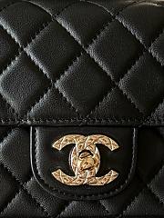 Chanel Flap Bag Handle Black Lambskin 20x14x7cm - 6