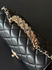 Chanel Flap Bag Handle Black Lambskin 20x14x7cm - 2