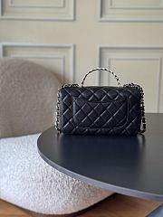 Chanel Flap Bag Handle Black Lambskin 20x14x7cm - 5