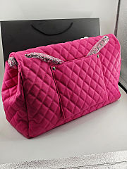 Chanel Maxi Flap Bag XXL Caviar Pink Silver 46x27x13cm - 3