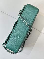 Chanel Flap Bag Green Caviar Silver 25cm - 4