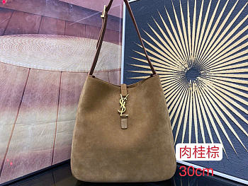 YSL LE 5 À 7 supple Large in suede in Brown 30x31x13cm