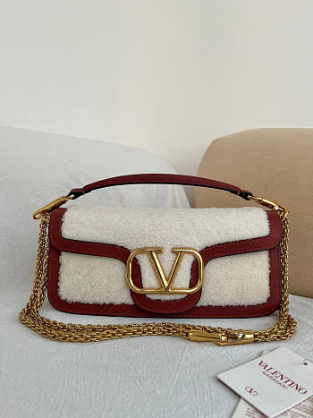 Valentino Garavani Locò shearling 27x13x6cm