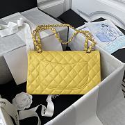 Chanel Medium Flap Bag Yellow Caviar Gold 25cm - 3