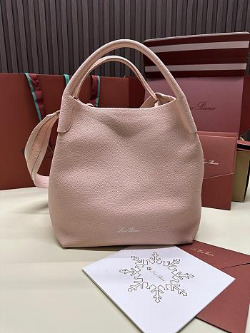 Loro Piana Large Bale bag Calfskin Pink 36x28x22cm