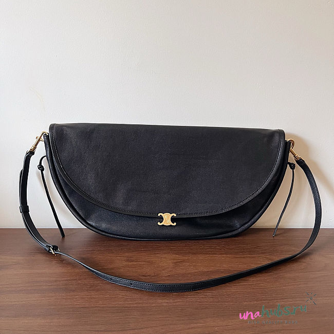 Celine Halfmoon Soft Triomphe Bag Black 46x19x10cm - 1