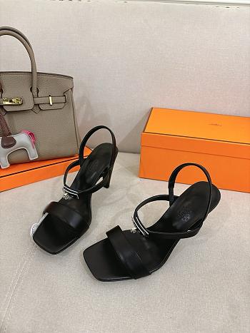 Hermes Glamour 95 sandal black heel 9.5cm