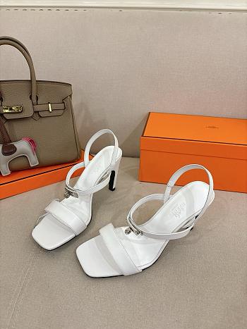 Hermes Glamour 95 sandal white heel 9.5cm