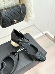 Chanel Mary Janes Lambskin Patent Calfskin Black 8.5cm - 2