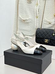 Chanel Mary Janes Lambskin Patent Calfskin White 8.5cm - 1