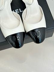 Chanel Mary Janes Lambskin Patent Calfskin White 8.5cm - 3