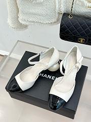 Chanel Mary Janes Lambskin Patent Calfskin White 8.5cm - 2