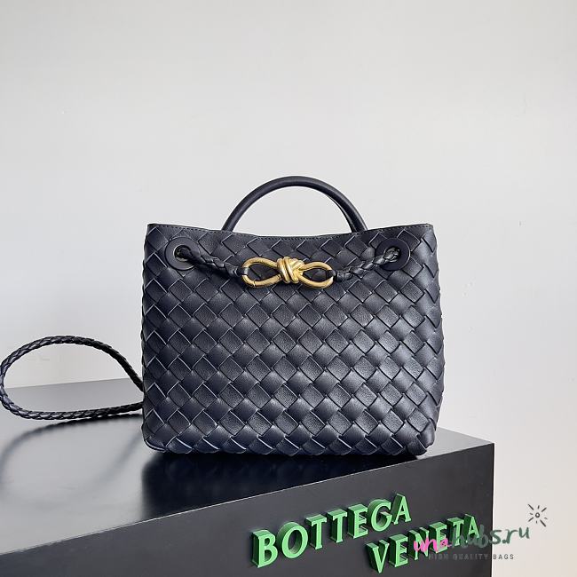 Bottega Veneta Small Andiamo Navy Blue 25x22x10.5cm - 1