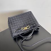 Bottega Veneta Small Andiamo Navy Blue 25x22x10.5cm - 3