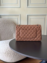 Chanel Medium Flap Bag light beige-brown Lambskin Gold 25cm - 4