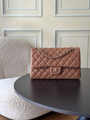 Chanel Medium Flap Bag light beige-brown Lambskin Gold 25cm - 1
