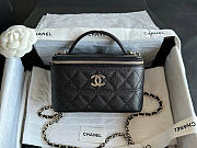 Chanel Vanity Case Handle Black Caviar 17x9.5x8cm - 1