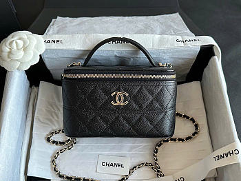 Chanel Vanity Case Handle Black Caviar 17x9.5x8cm