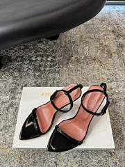 Amina Muaddi 95 Bruna Black Patent Sandals - 2