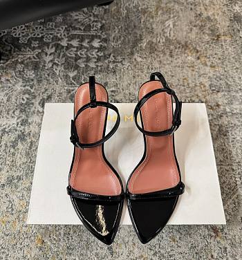 Amina Muaddi 95 Bruna Black Patent Sandals