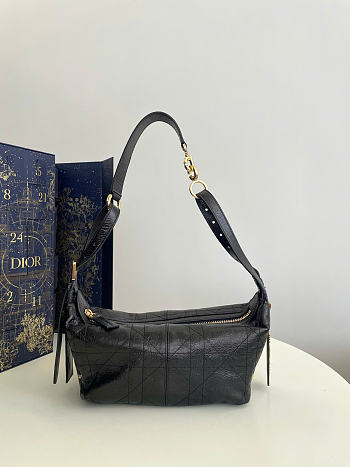 Dior Small D-Journey Bag Calfskin Black 25.5x14.5x14cm