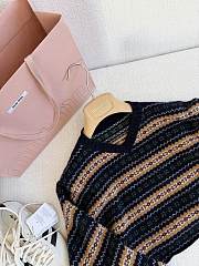 Miu Miu Navy Wool V-neck Sweater - 2