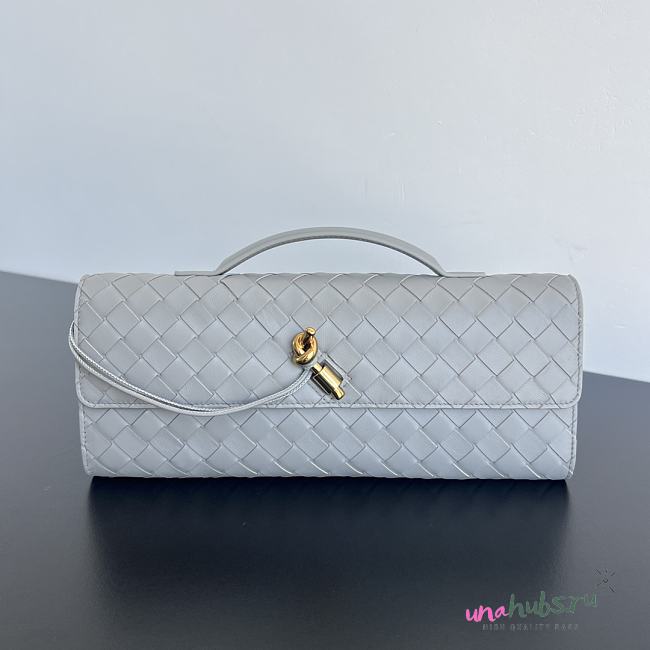 Bottega Veneta Andiamo Clutch Grey Leather - 31x13x3cm - 1